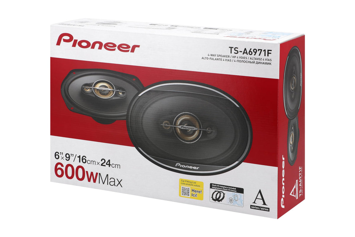 PIONEER TS-A6971F front view with black and gold accents