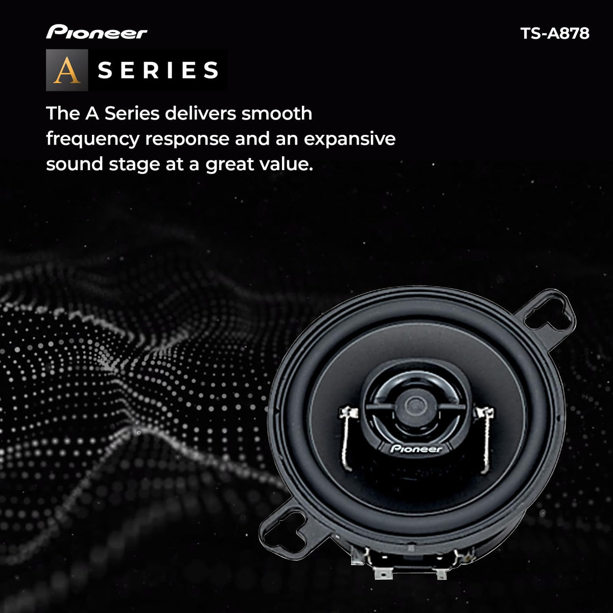 Pioneer TS-A878 IMPP cone close-up highlighting rigid cone for reduced distortion