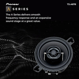 Pioneer TS-A878 IMPP cone close-up highlighting rigid cone for reduced distortion