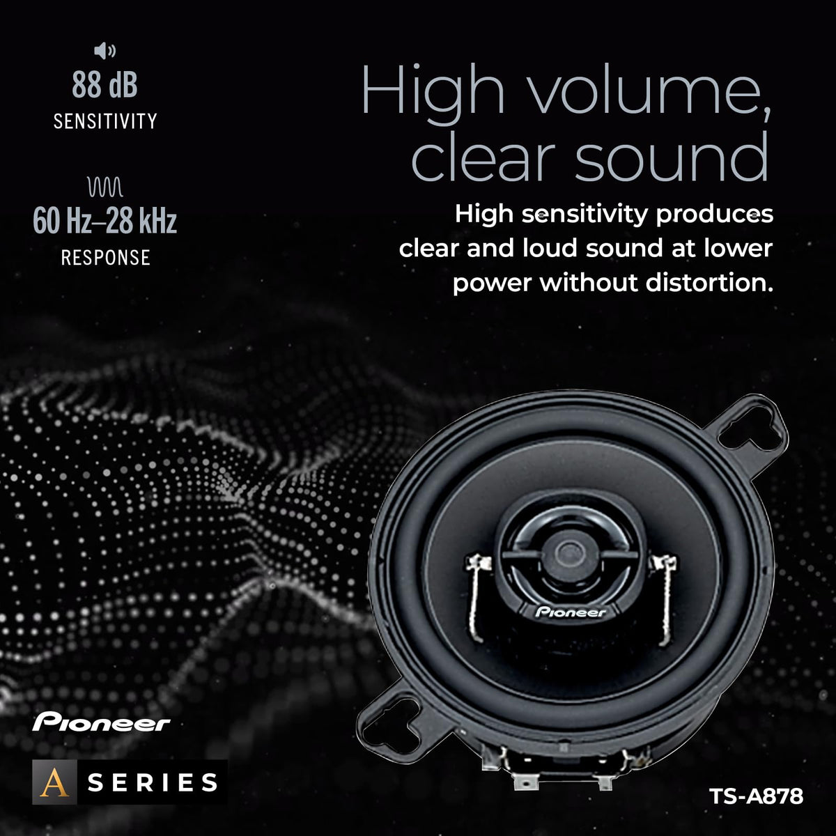 Pioneer TS-A878 next to ruler for scale and correct fitment verification