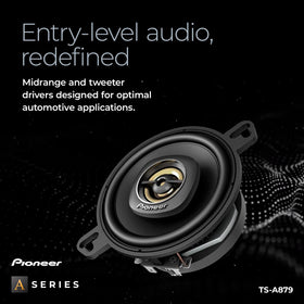 Pioneer TS-A879 direct-fit upgrade demonstrates easy replacement in many vehicles.