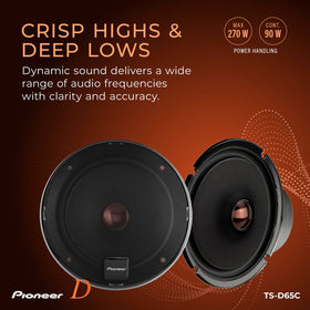 PIONEER TS-D65C tri-position mounting kit for versatile installation options.