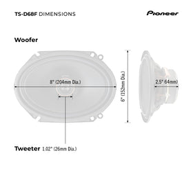 Pioneer TS-D68F car-installation-mount shows easy dash or door fit.