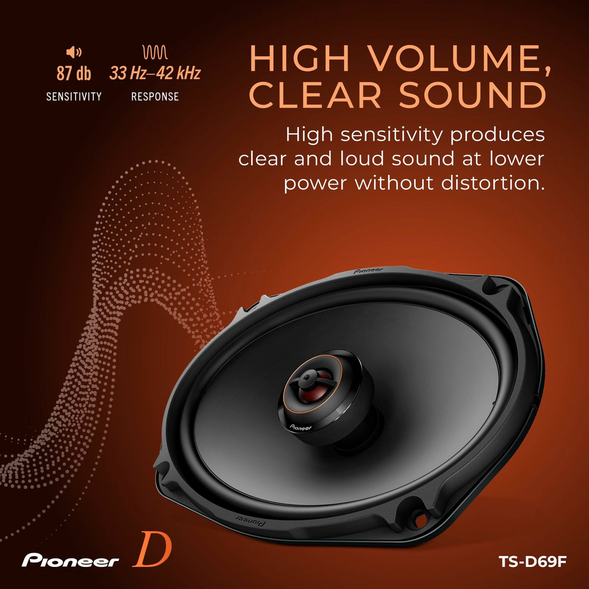 Pioneer TS-D69F woofer magnet assembly ready for bass.
