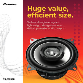 PIONEER TS-F1035R tweeter detail highlighting smooth treble response