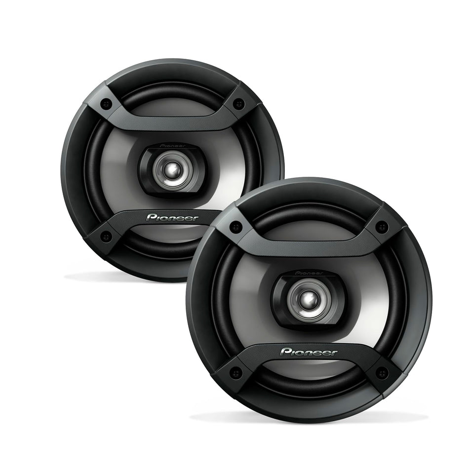 Pioneer TS-F1634R front view showing grille and clean design for easy OEM replacement
