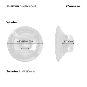 Pioneer TS-F1634R pair in packaging indicating complete set and ready installation