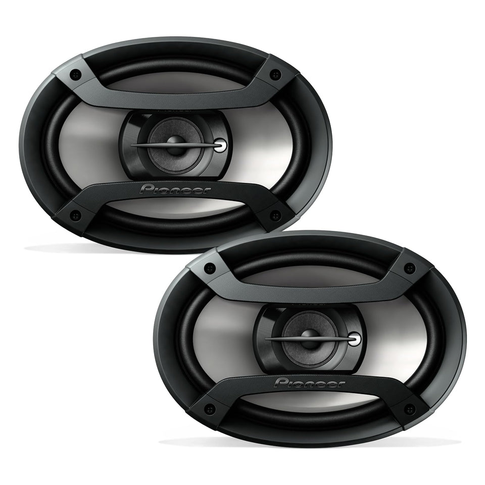 PIONEER TS-F6935R front view showing grille and improved sound clarity