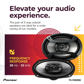PIONEER TS-F6935R installed in car rear deck offering fuller audio experience