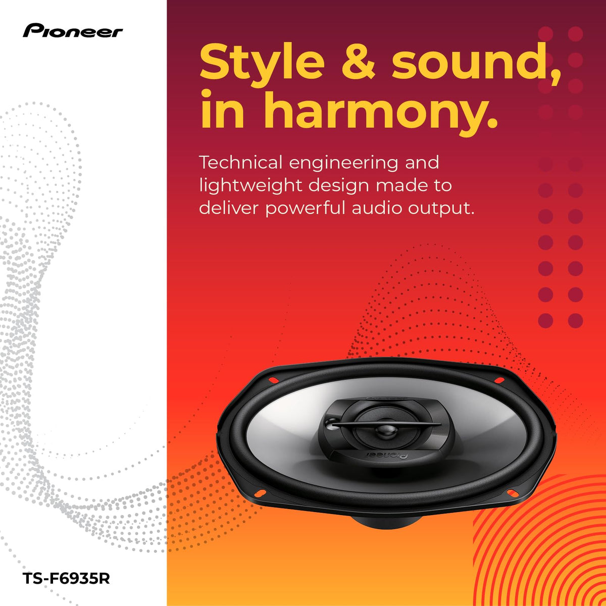 PIONEER TS-F6935R tweeter detail delivering clear high-frequency detail