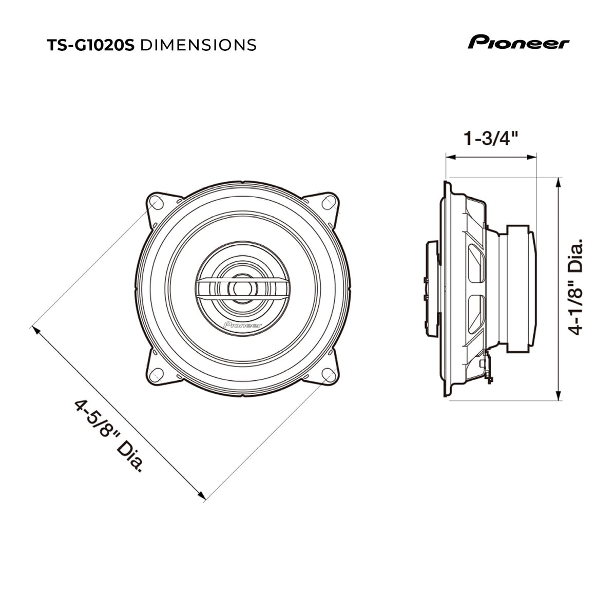 PIONEER TS-G1020S box and included hardware for straightforward installation