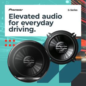 PIONEER woofer cone close-up highlighting cone material and improved mid-bass