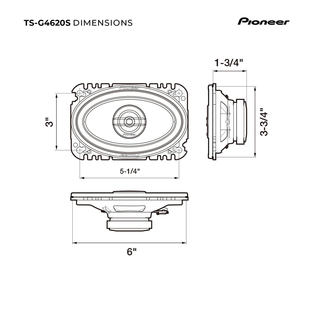 PIONEER product label and specs close-up aiding correct model identification