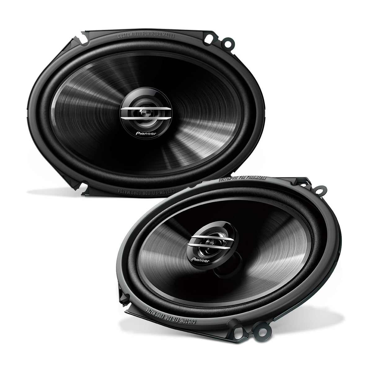 PIONEER front view of TS-G6820S speakers showing fit and finish benefits
