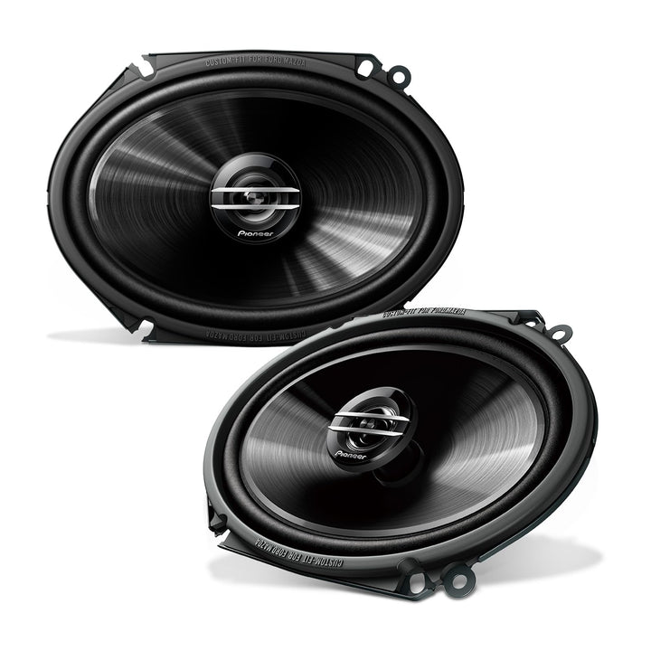 PIONEER front view of TS-G6820S speakers showing fit and finish benefits
