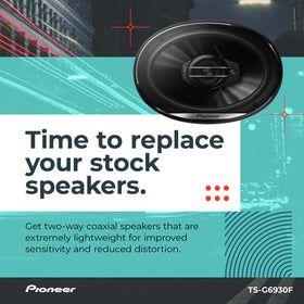PIONEER TS-G6930F woofer-midrange-tweeter assembly visible for balanced sound.