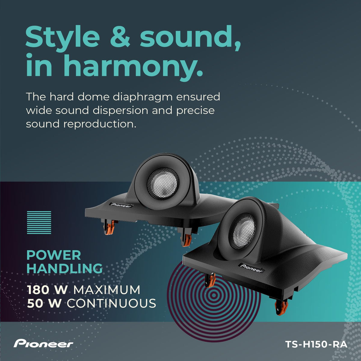 Pair of high-performance tweeters designed for dynamic, distortion-free highs in the cabin.