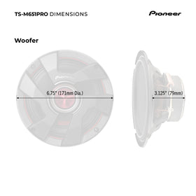 PIONEER TS-M651PRO frequency response spans 50 Hz to 18 kHz, delivering full-range detail.