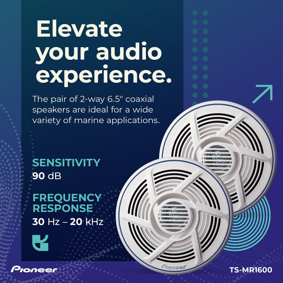 Pioneer TS-MR1600 easy installation on existing marine stereo