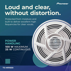 Pioneer TS-MR1600 waterproof materials showing durability against sun and spray