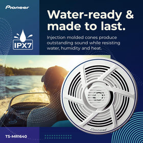 PIONEER TS-MR1640 6.5-inch coaxial design provides fuller sound on deck.