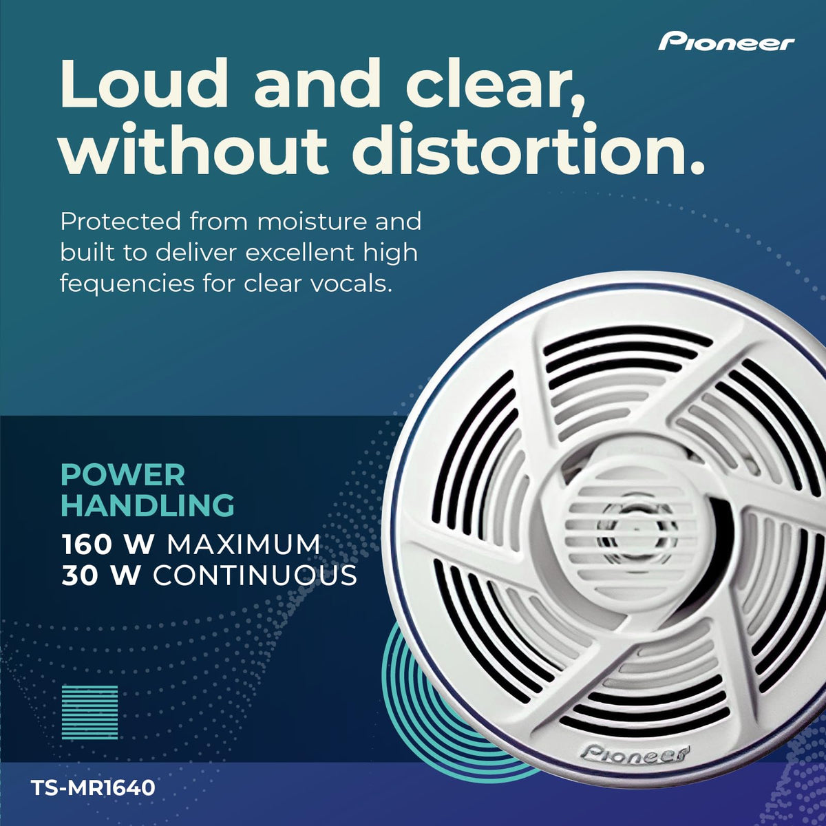PIONEER TS-MR1640 easy boat installation with screw-in mounting.