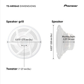 PIONEER TS-MR1640 rugged construction withstands salt spray and sun.