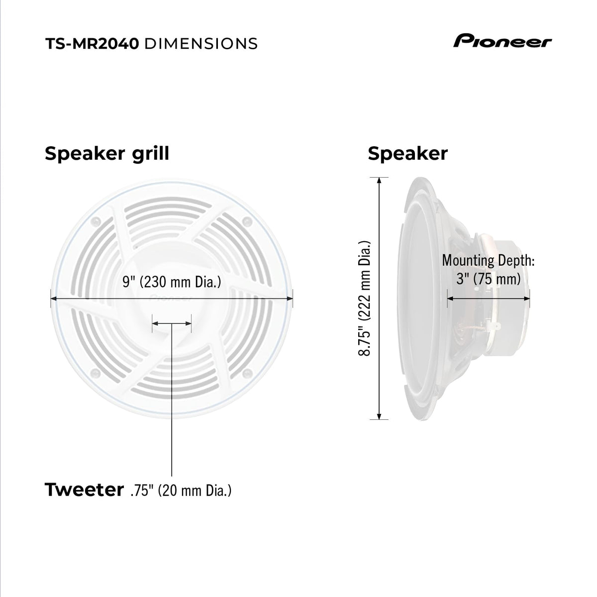Pioneer TS-MR2040 boat-dash mounting in outdoor environments
