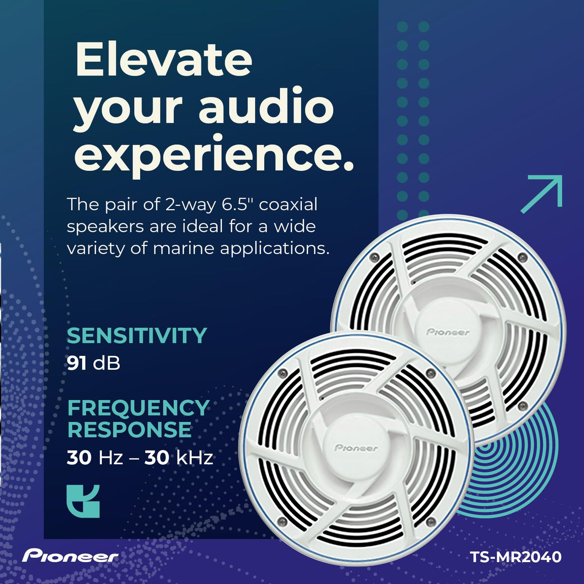 Pioneer TS-MR2040 easy installation with common mounting hardware
