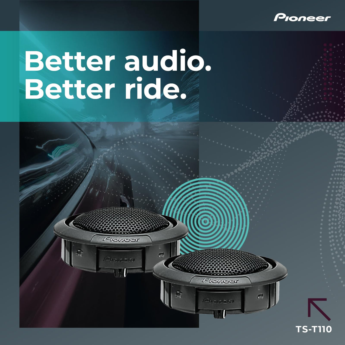 PIONEER TS-T110 hard dome close-up highlighting diaphragm detail and accuracy