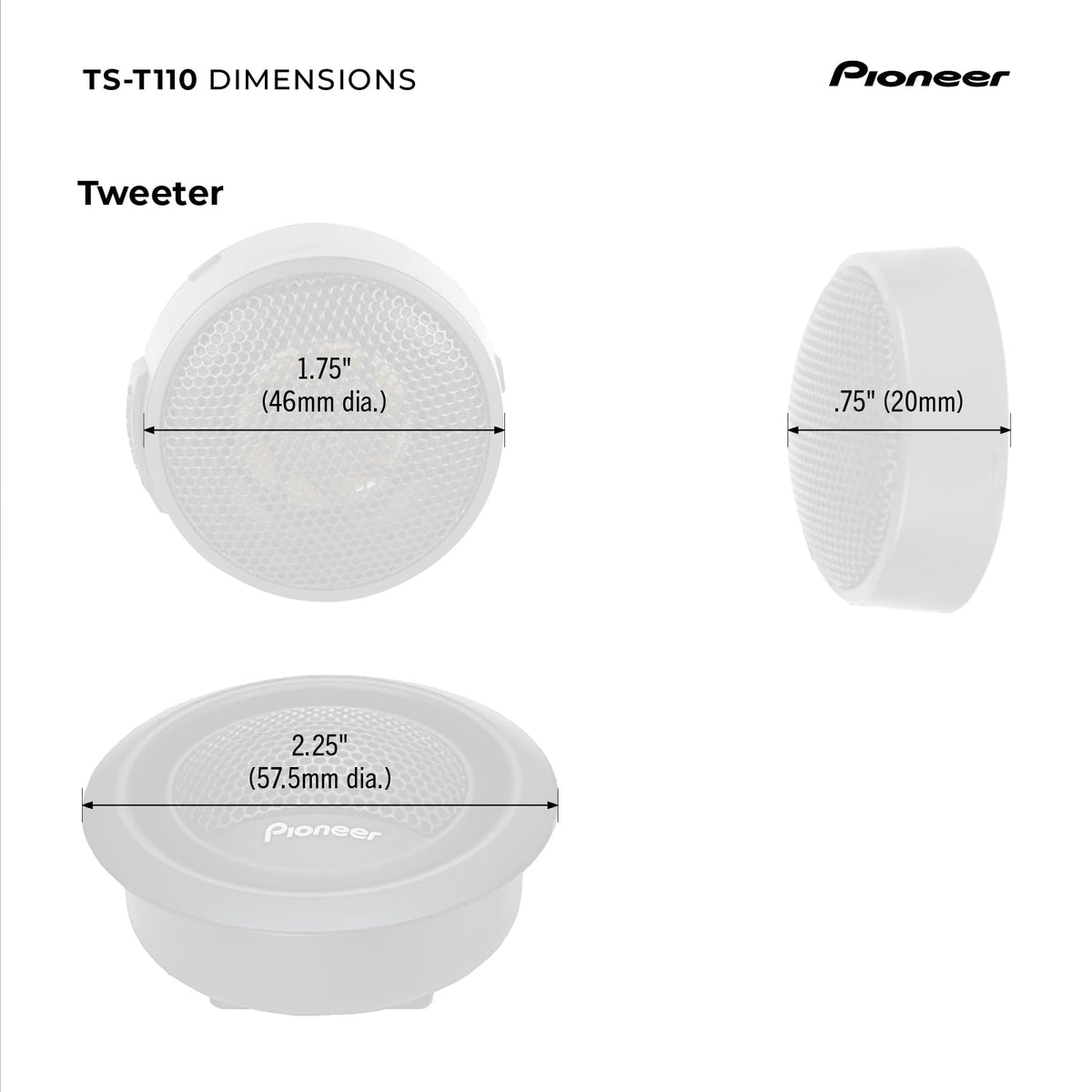 PIONEER TS-T110 in car interior lifestyle scene delivering crisp vocals