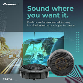 PIONEER TS-T110 installed in car dash aiming sound for improved imaging