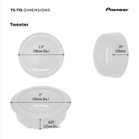 PIONEER TS-T15 installed in vehicle dash portraying natural, balanced high frequencies