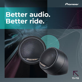 PIONEER TS-T15 soft dome close-up highlighting polyester diaphragm and smooth sound