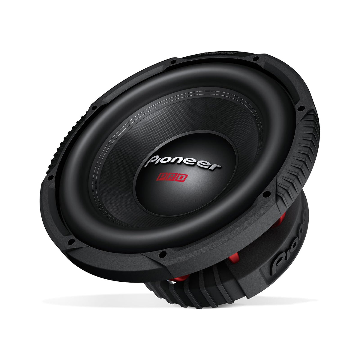 PIONEER TS-W3020PRO front view shows compact mounting and powerful bass potential.