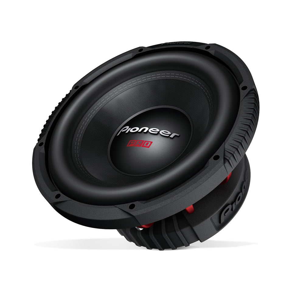 PIONEER TS-W3020PRO front view shows compact mounting and powerful bass potential.