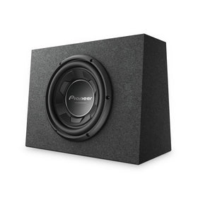 Pioneer TS-WX106B powerful bass in sealed enclosure boosts car audio.