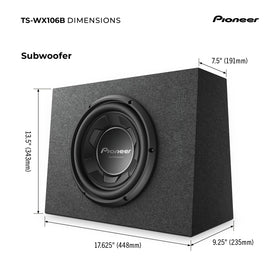 Pioneer TS-WX106B under-seat installation options for flexible placement.