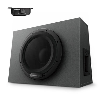 Pioneer TS-WX1210A subwoofer front view delivering deep car bass.