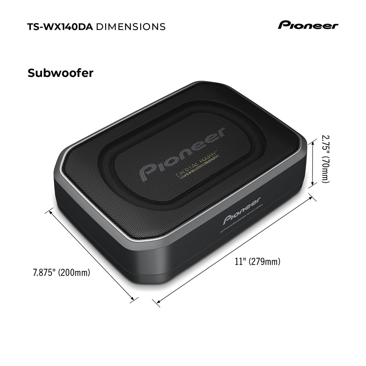 Pioneer TS-WX140DA installation in small storage compartments for flexibility