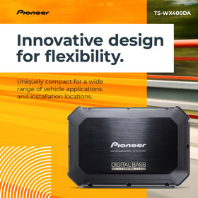 Pioneer TS-WX400DA built-in Class D amp delivers efficient power.
