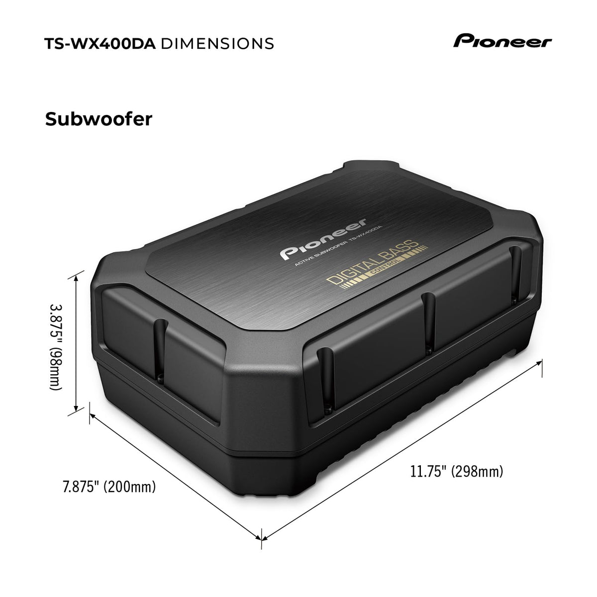 Pioneer TS-WX400DA enclosure included for simplified installation.