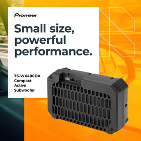 Pioneer TS-WX400DA under-seat installation demonstrates space-saving design.