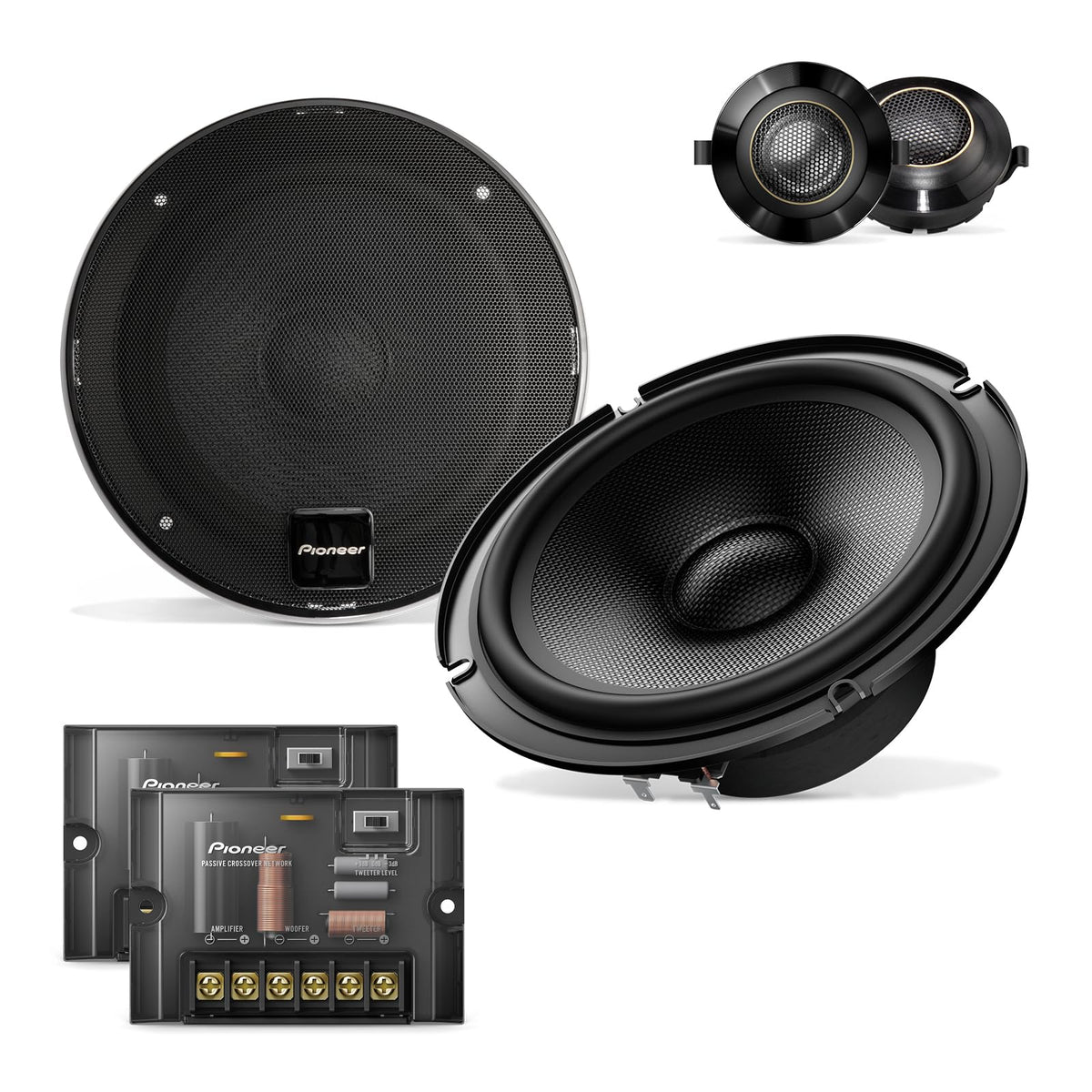 Pioneer TS-Z65CH front view shows compact fit for easy installation and balanced sound