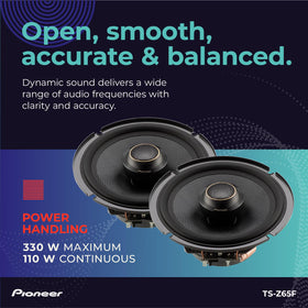Pioneer TS-Z65F OE brackets fitting to common vehicle locations for alignment.