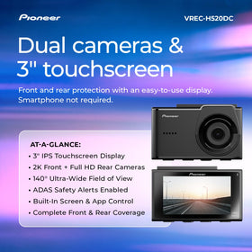 Pioneer VREC-H520DC rear camera view captures traffic behind you.