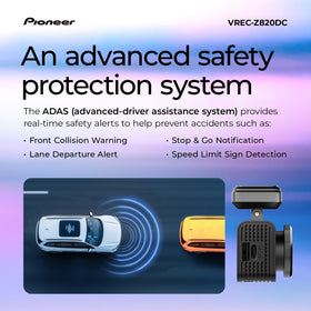 Pioneer VREC-Z820DC AI-ISP Night Vision enhances low-light recording