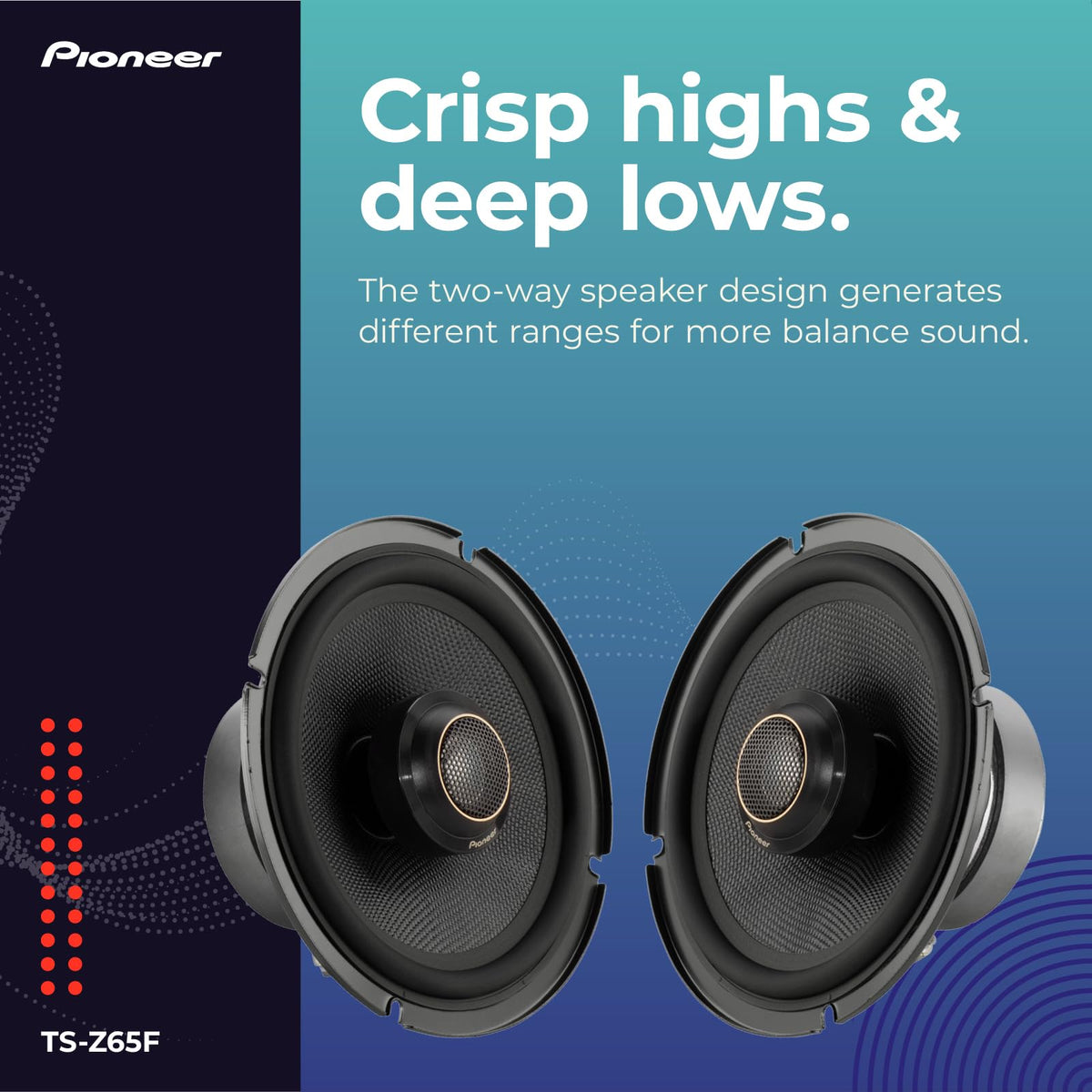 Pioneer Z-Series inline crossover enables clean signal routing and easy setup.