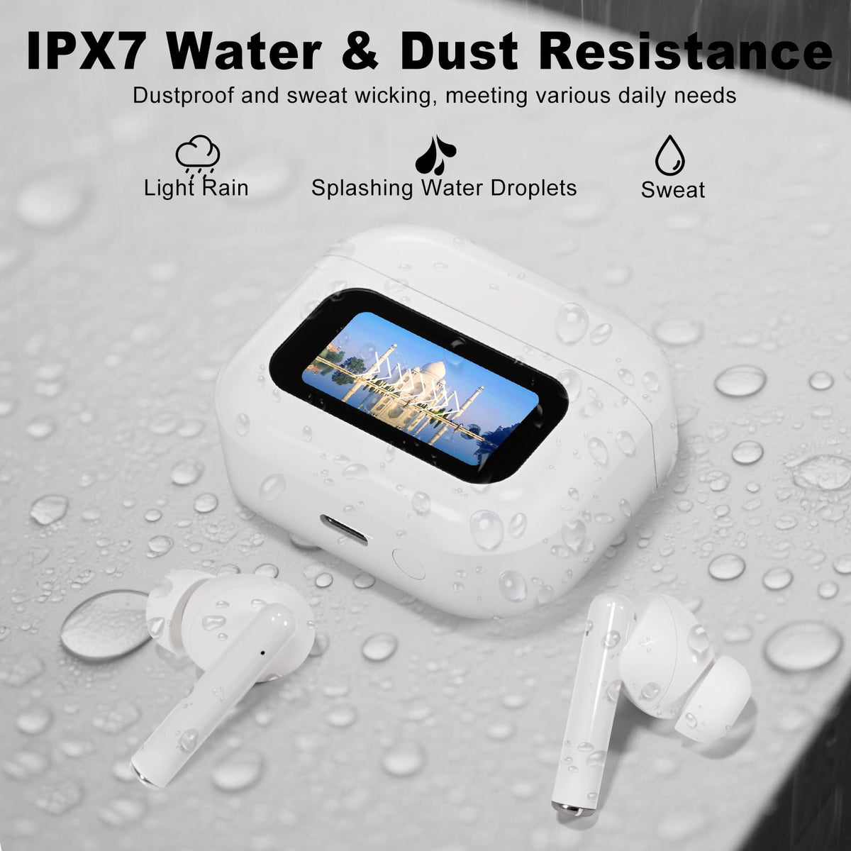 PIPIMOO IPX5-rated earbuds resist sweat and splashes during workouts