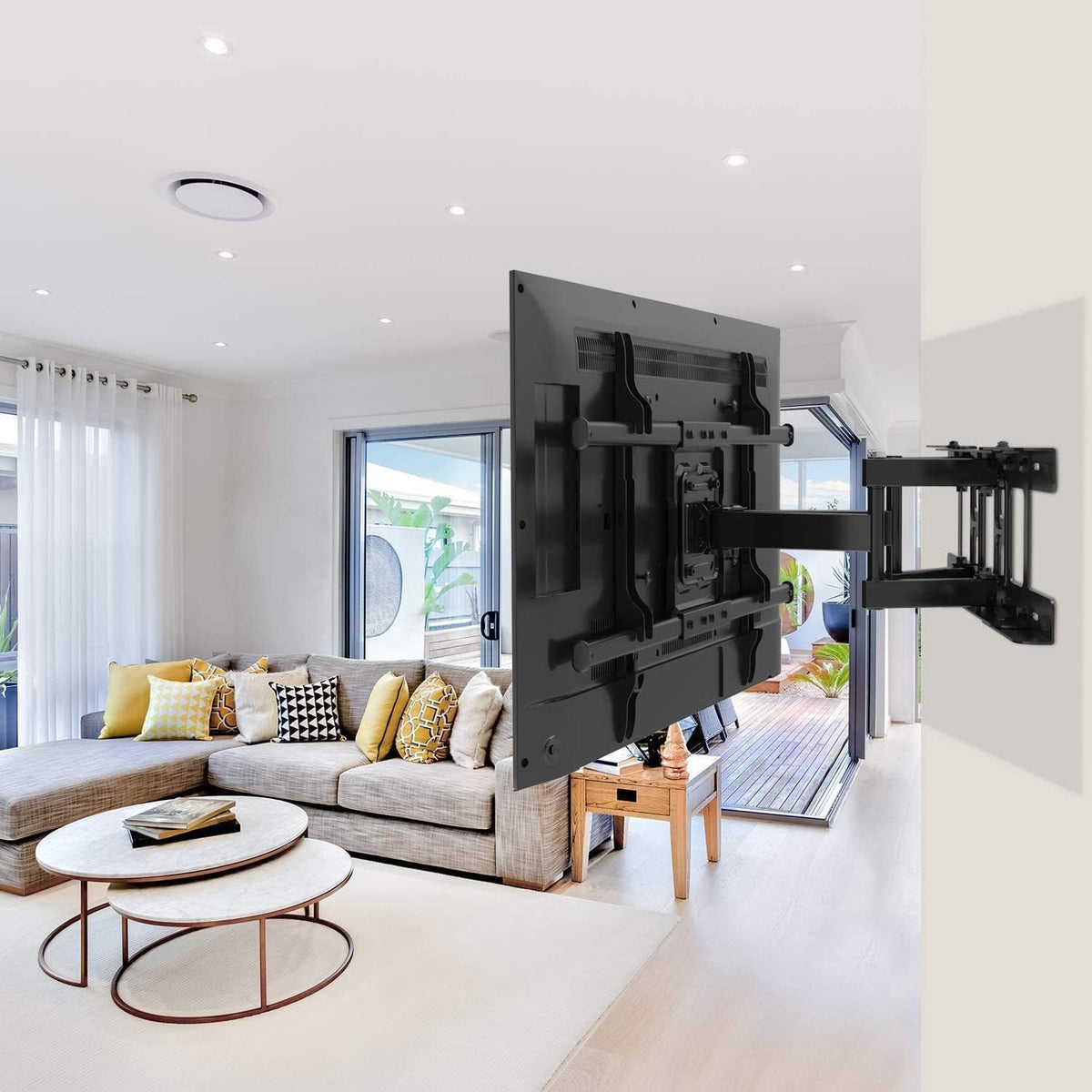Pipishell lifestyle shot in living room showing clean installation and space saving